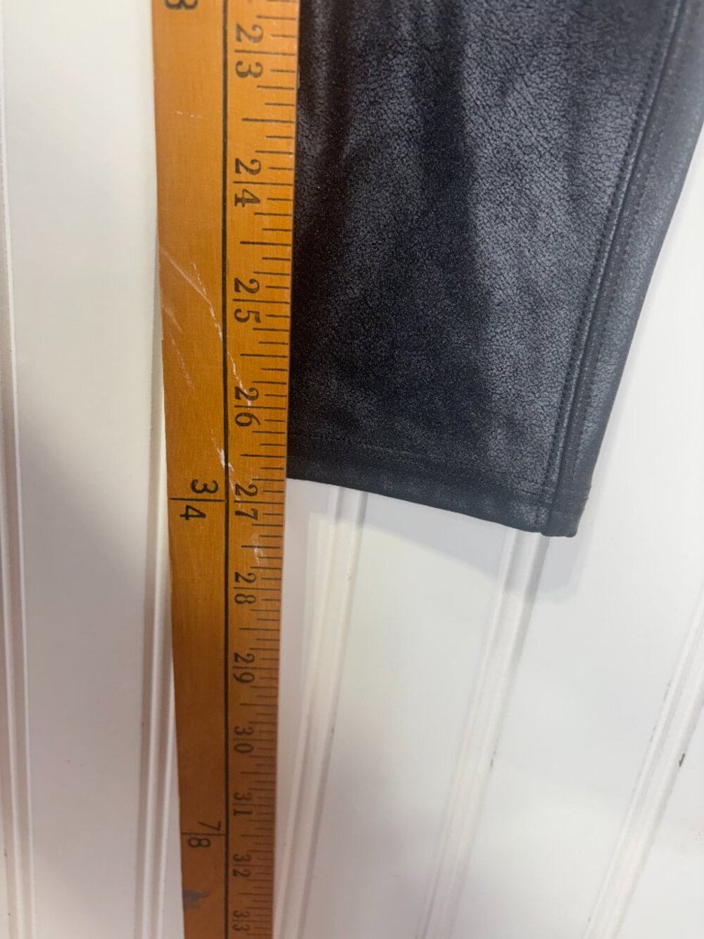 SPANX Faux Leather Leggings Black Size Small High Rise Shaping Pull-On Skinny Pa - Picture 5 of 6